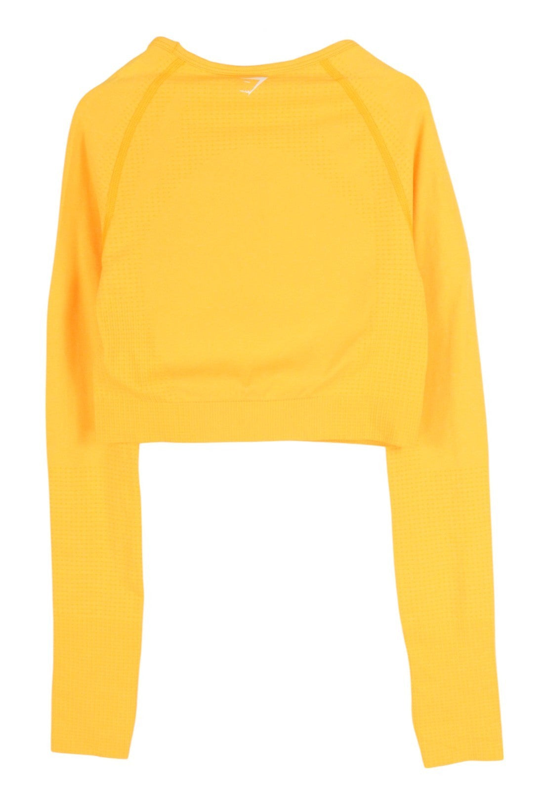 GYMSHARK Vital Women T-Shirt S Yellow Cropped Seamless Long Sleeve Thumbholes
