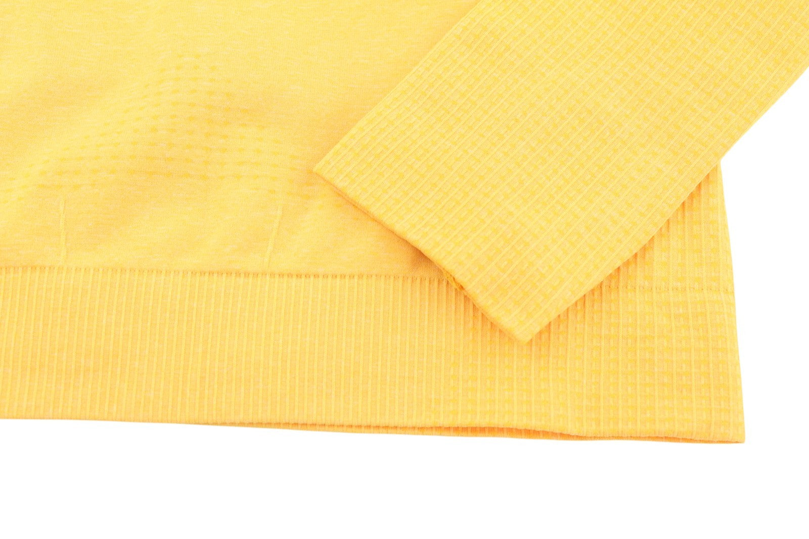 GYMSHARK Vital Women T-Shirt S Yellow Cropped Seamless Long Sleeve Thumbholes