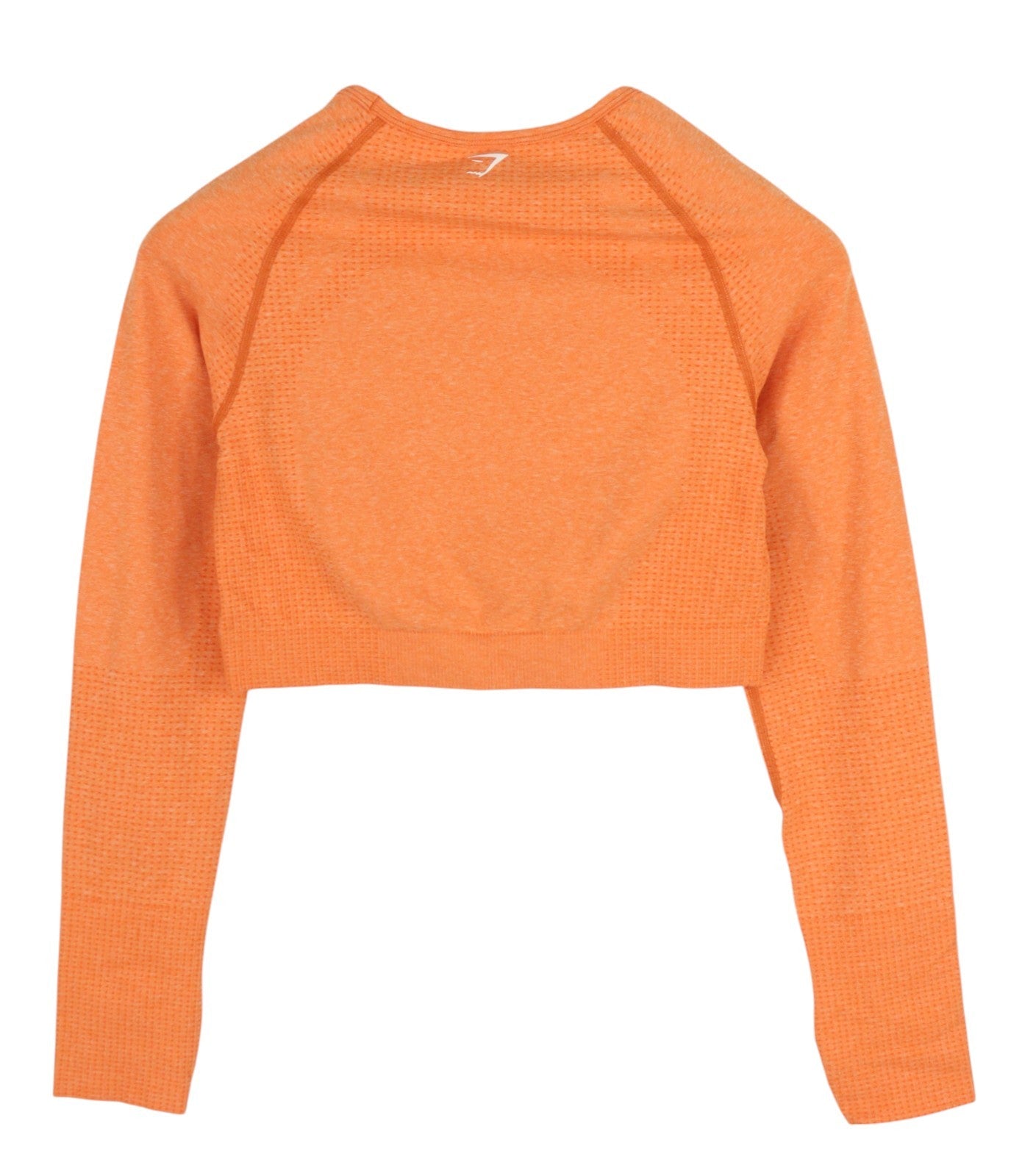 GYMSHARK Vital Women T-Shirt L Orange Cropped Seamless Long Sleeve Thumbholes