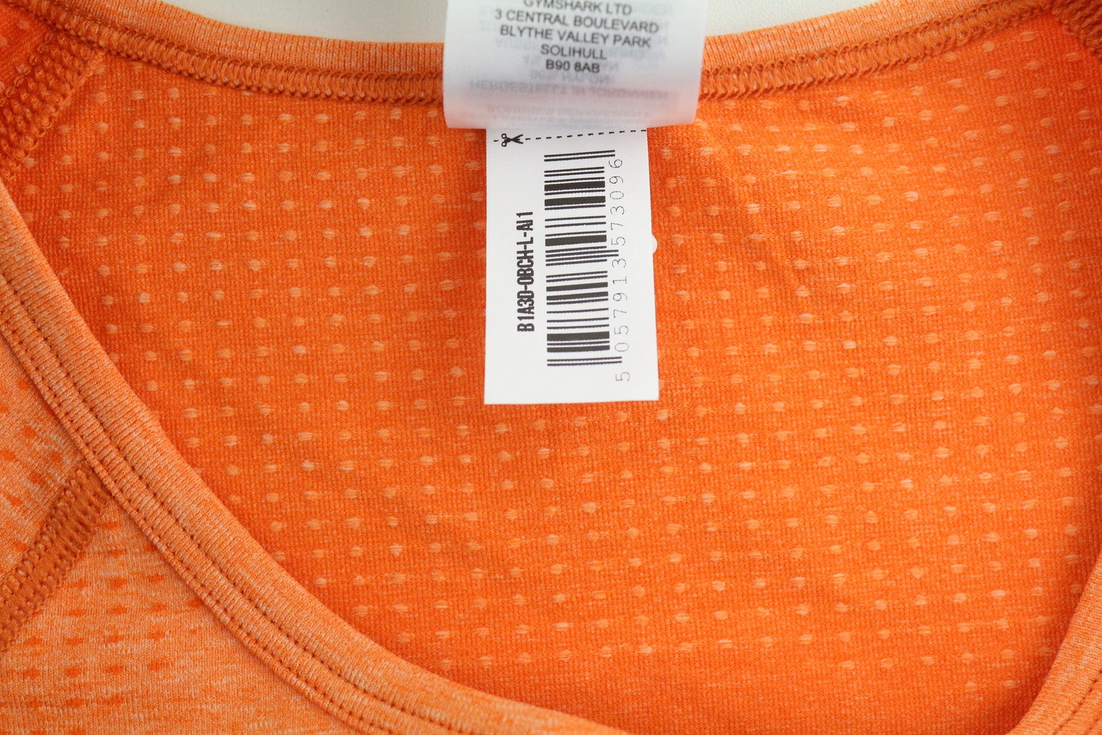 GYMSHARK Vital Women T-Shirt L Orange Cropped Seamless Long Sleeve Thumbholes