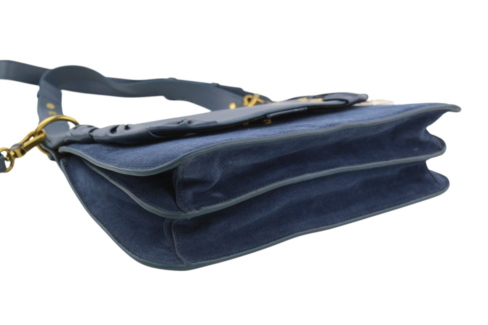 NAT & NIN Vittoria Women Bag OS Blue Leather Strap Crossbody Detachable Logo