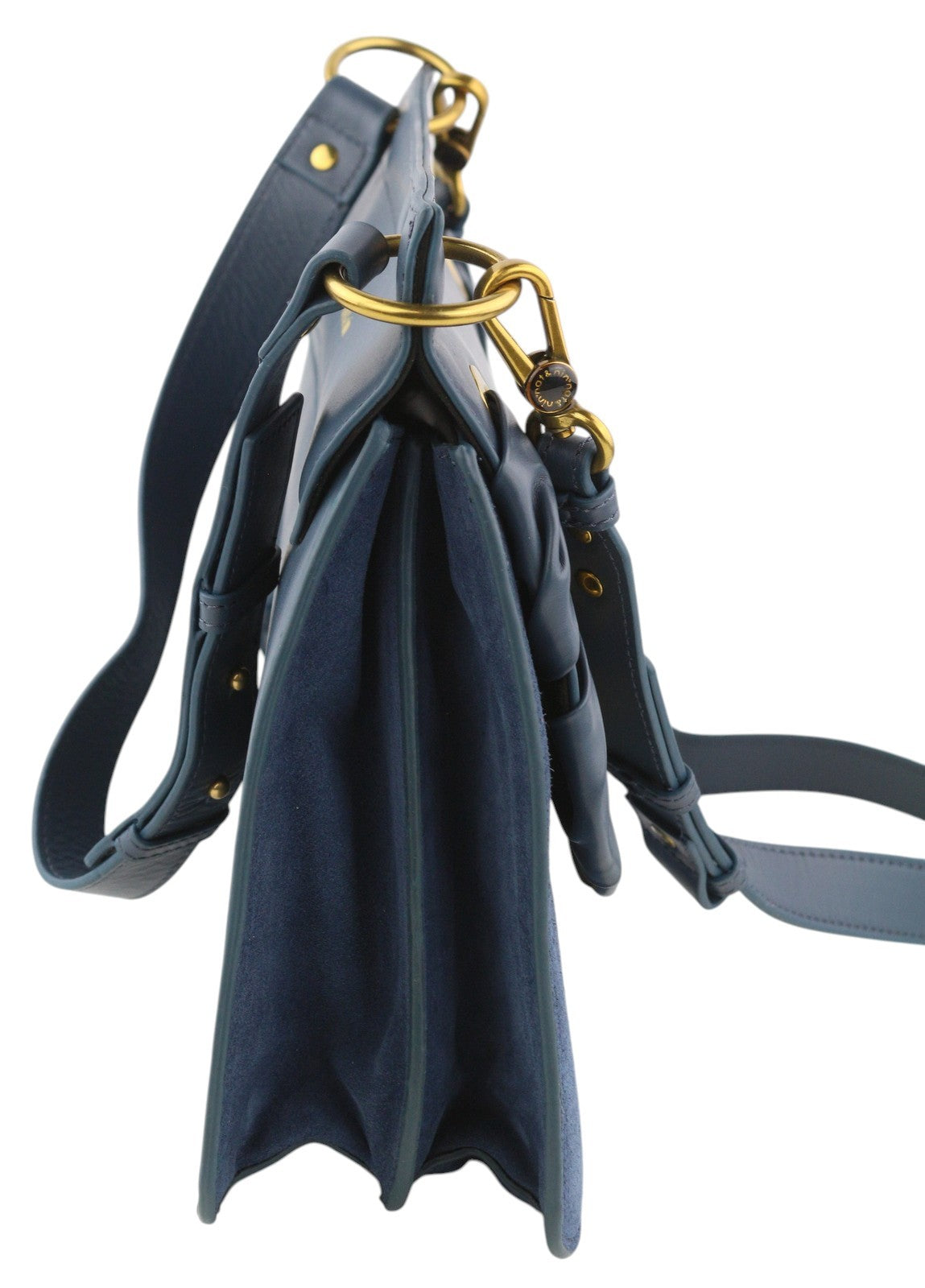 NAT & NIN Vittoria Women Bag OS Blue Leather Strap Crossbody Detachable Logo