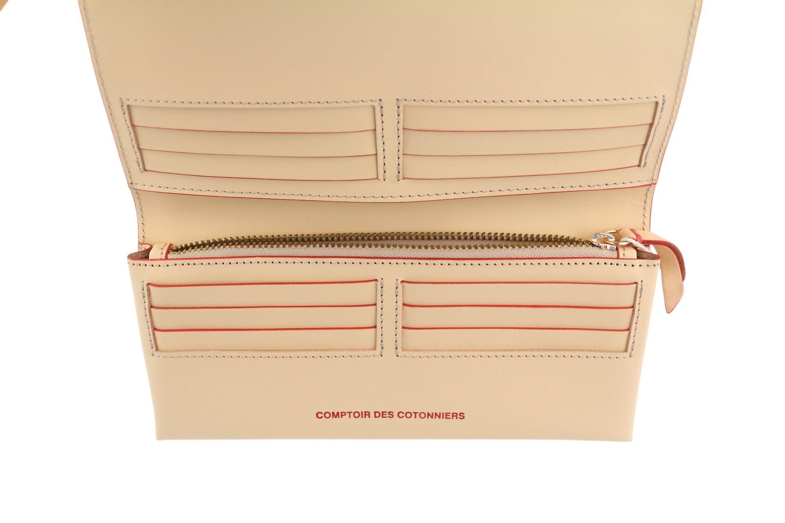 COMPTOIR DES COTONNIERS Fiery Stripes Women Wallet OS Beige Leather Press Stud
