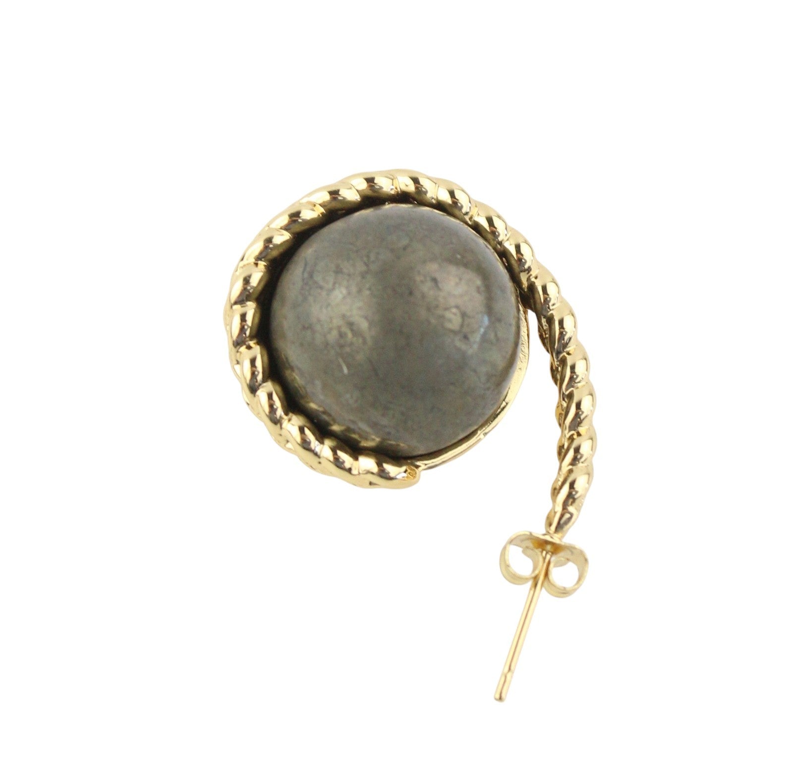 MAJE Women Earrings OS Silver Gold Tone Shiny Classic Logo With Dust Bag