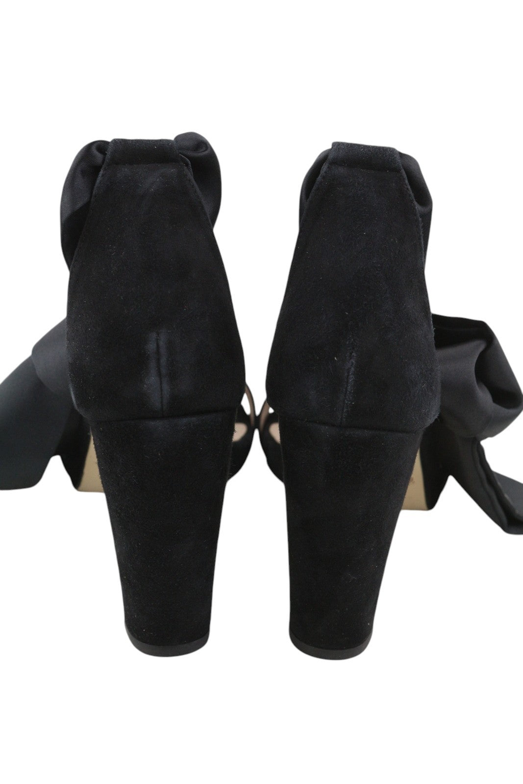 JONAK Women Heels EU40 Black Suede Velour Open Toe Block Heel Sandal Style