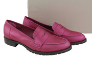 SAN MARINA Women Shoes EU37 Purple Leather Almond Toe Slip On Loafers Logo