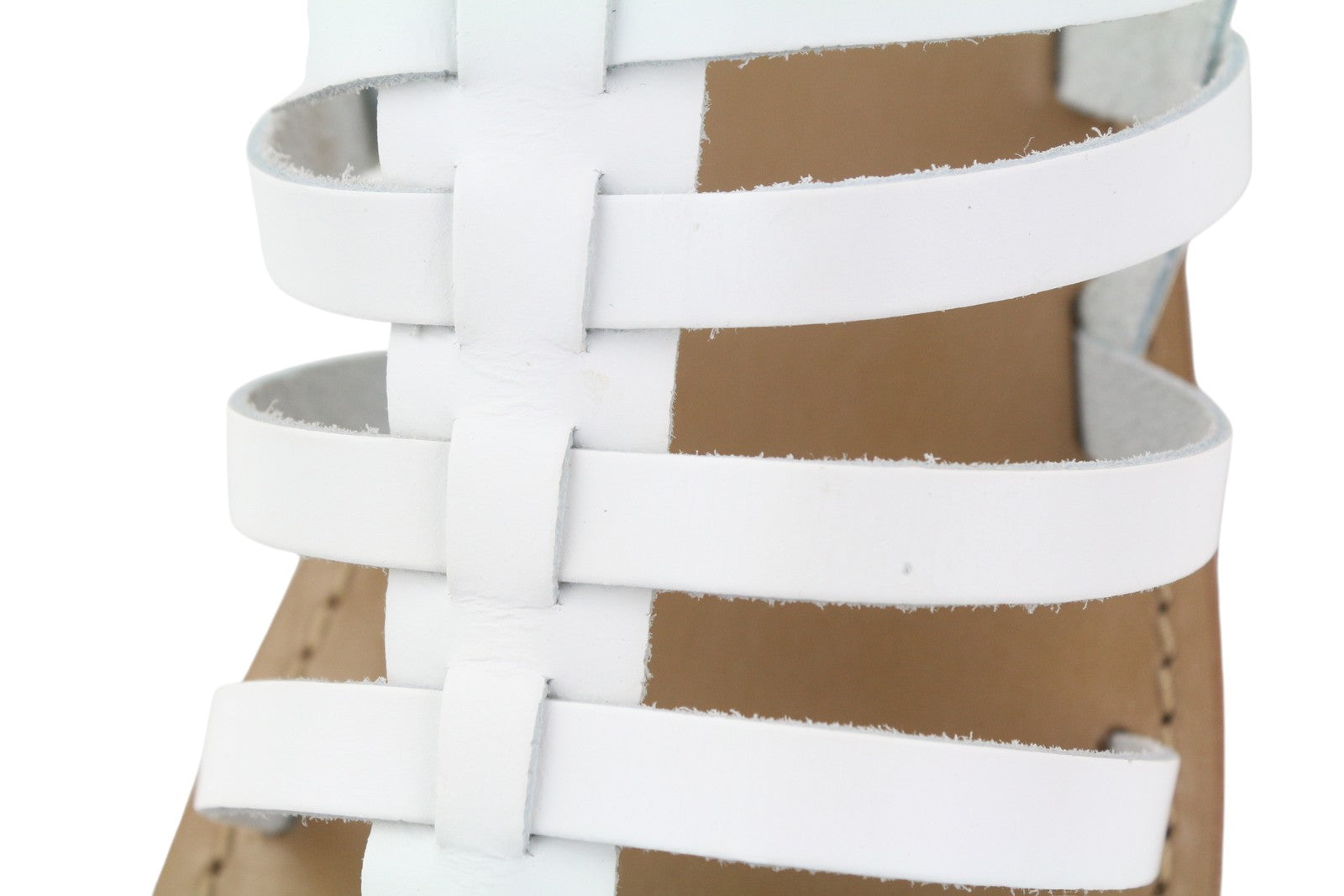 MINNETONKA Women Sandals EU38 White Leather Gladiator Flat Open Buckle Detail