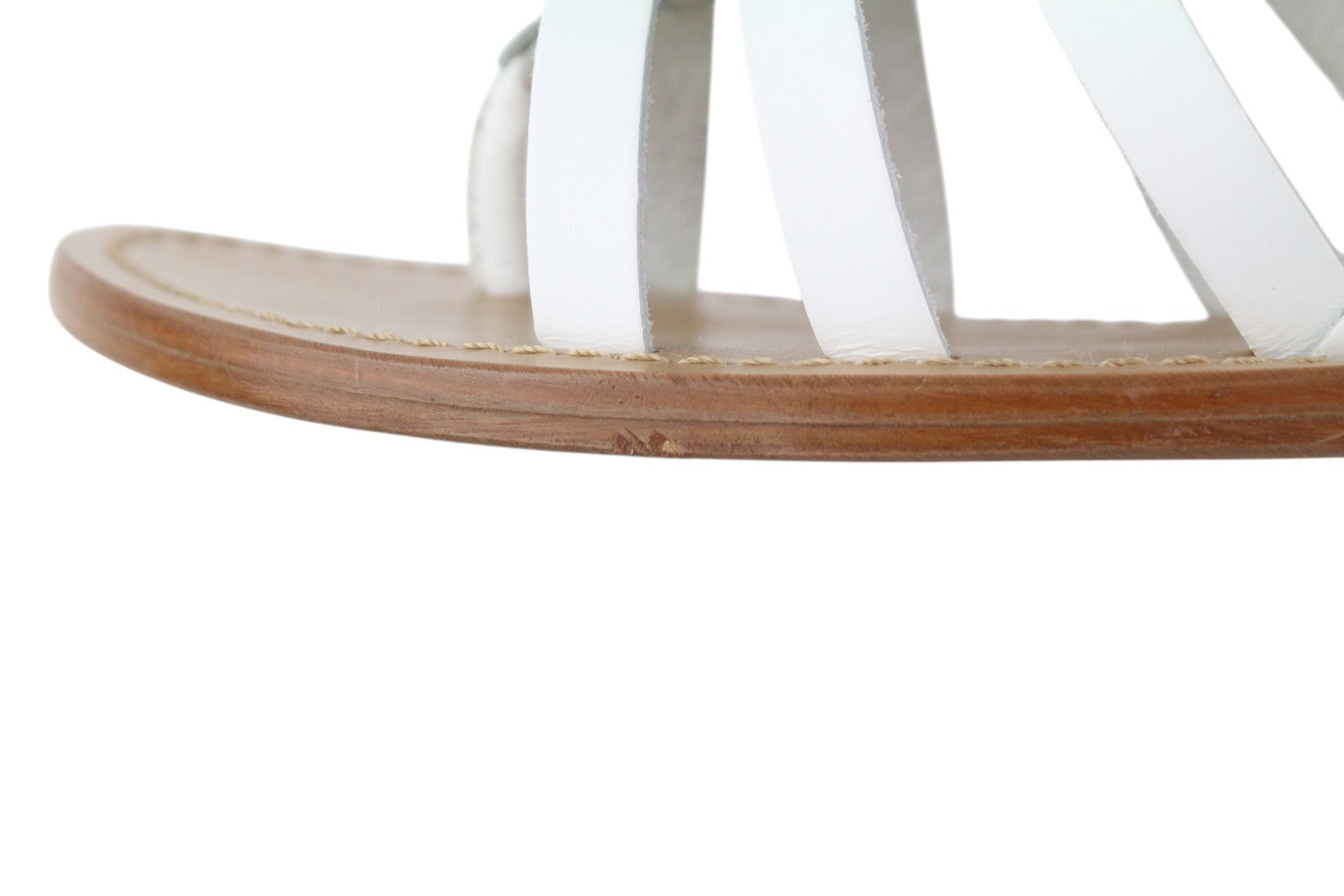 MINNETONKA Women Sandals EU38 White Leather Gladiator Flat Open Buckle Detail