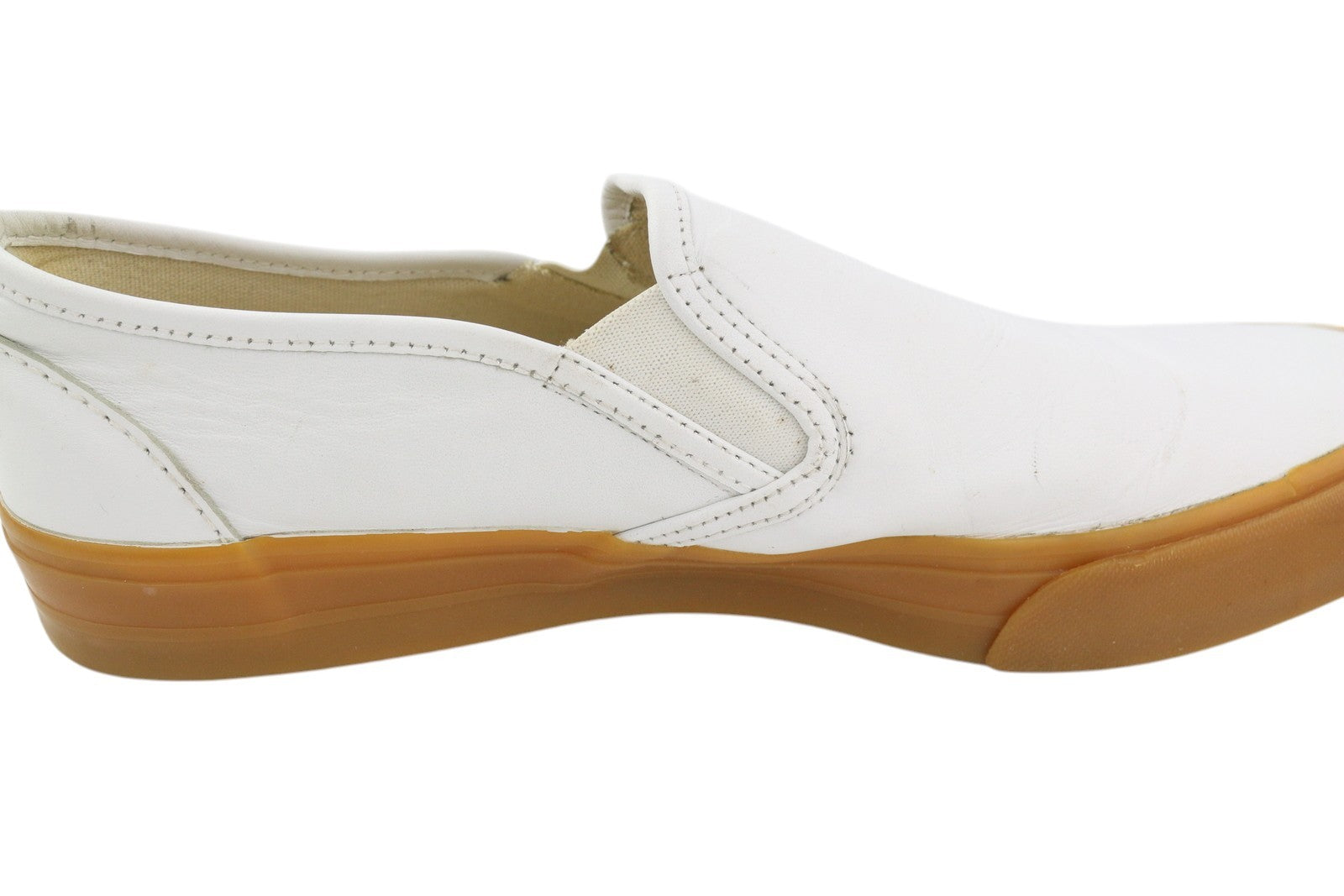 JUNYA WATANABE Men Shoes EU38.5 White Leather Almond Toe Slip On Flat Unisex