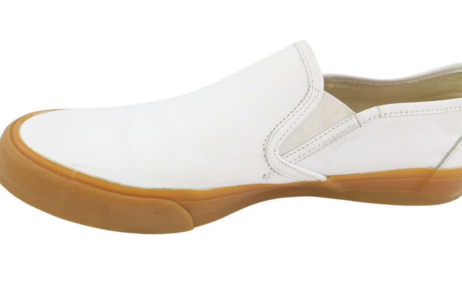 JUNYA WATANABE Men Shoes EU38.5 White Leather Almond Toe Slip On Flat Unisex