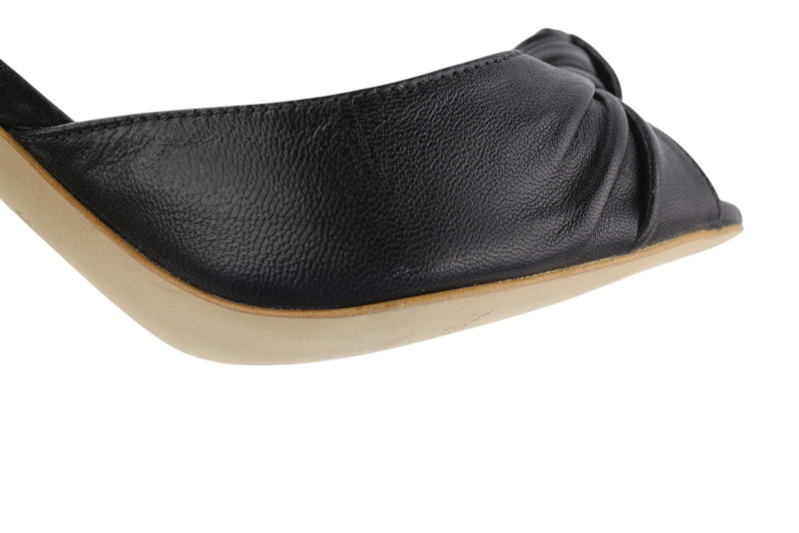 MELLOW YELLOW Women Heels EU37 Black Strappy Leather Slingback Open Toe Heels