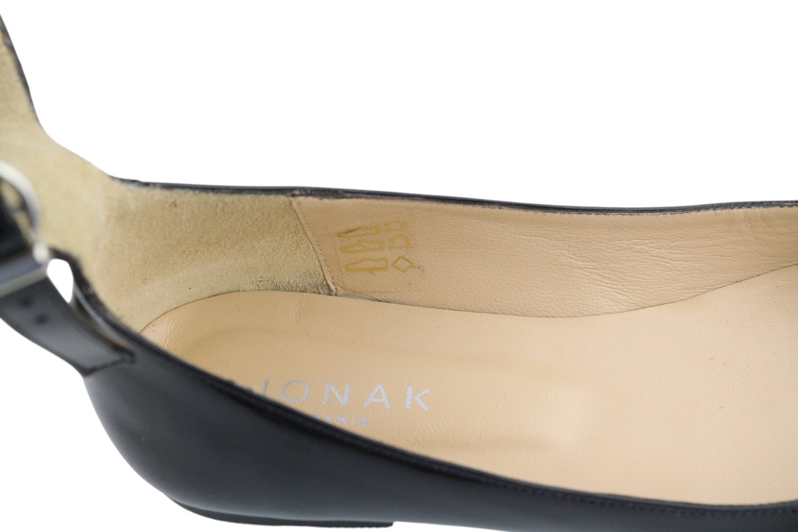 JONAK Women Shoes EU38 Black Patent Leather Round Toe Pumps Ballerina Style