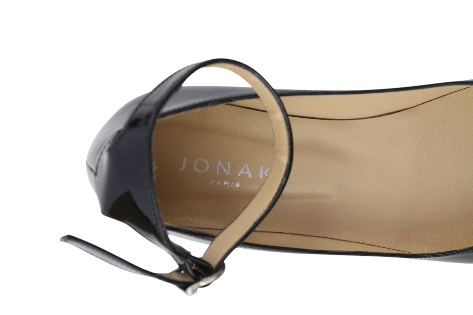 JONAK Women Shoes EU38 Black Patent Leather Round Toe Pumps Ballerina Style