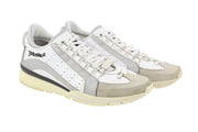 DSQUARED2 Men Sneakers EU44 White Leather Grey Trainers Low Almond Toe Laced