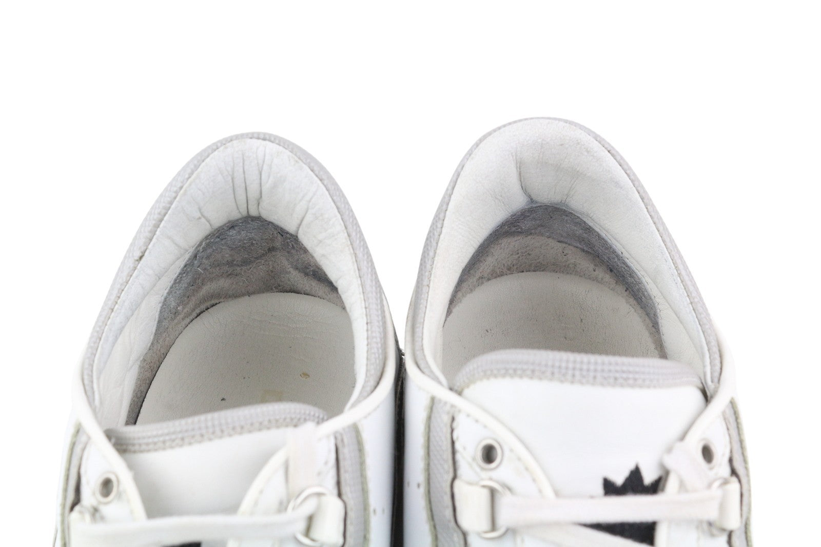 DSQUARED2 Men Sneakers EU44 White Leather Grey Trainers Low Almond Toe Laced