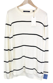 SCOTCH &amp; SODA Ams Couture vyriškas džemperis L su balkšvais dryžiais ir ilgomis rankovėmis laisvalaikio stiliaus 