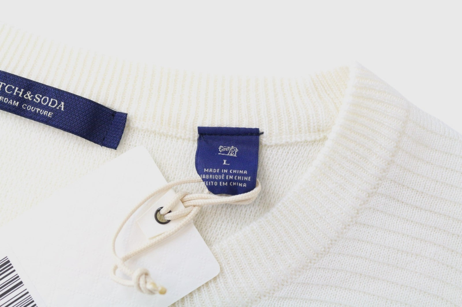 SCOTCH &amp; SODA Ams Couture vyriškas džemperis L su balkšvais dryžiais ir ilgomis rankovėmis laisvalaikio stiliaus 