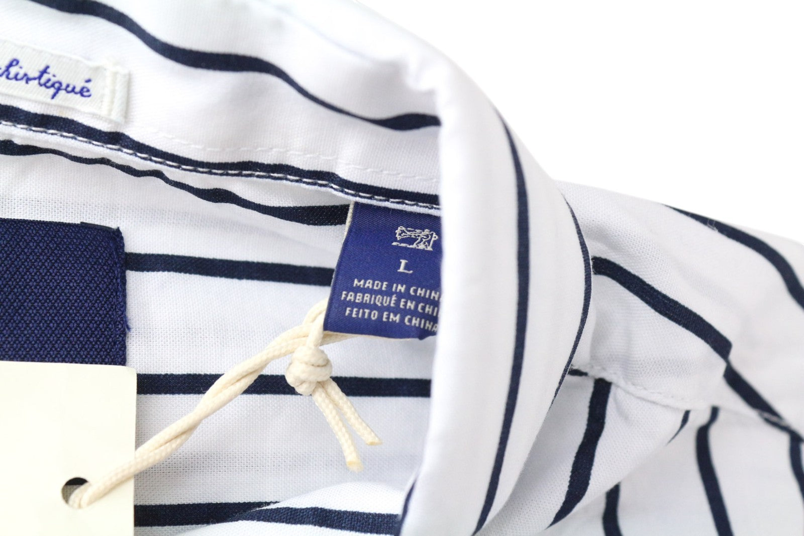 SCOTCH &amp; SODA Ams Couture vyriški marškinėliai, L dydžio, balti, dryžuoti, ilgi, grynos medvilnės