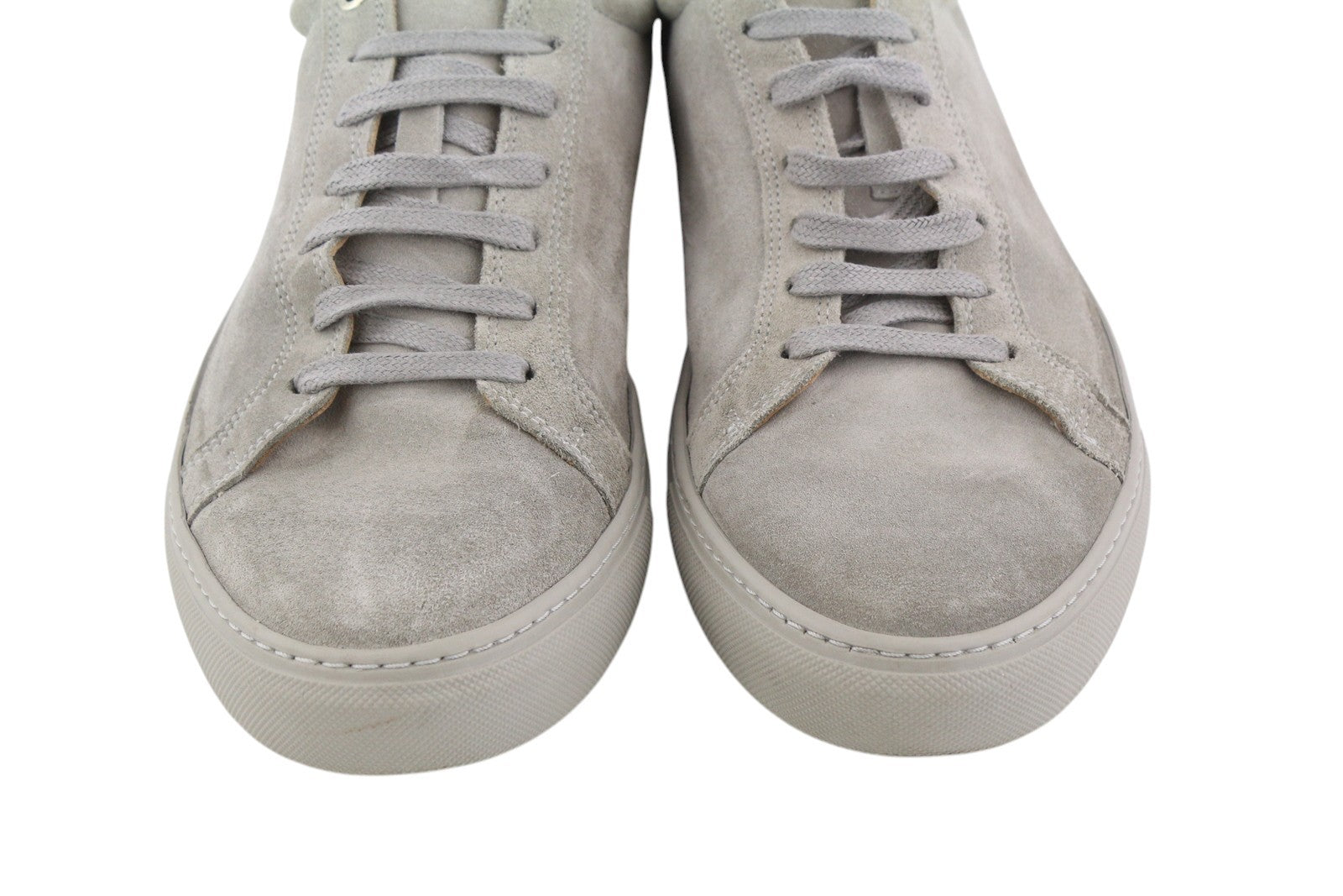 SUITSUPPLY Men Sneakers EU42 Grey Suede Leather Low Lace Up Logo Trainers