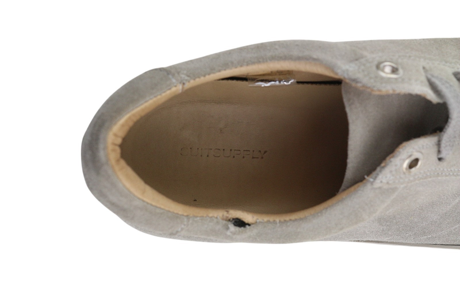SUITSUPPLY Men Sneakers EU42 Grey Suede Leather Low Lace Up Logo Trainers