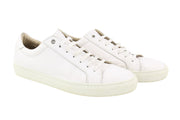 SUITSUPPLY FW1404 Men Sneakers EU43 White Leather Low Laced Almond Toe Style