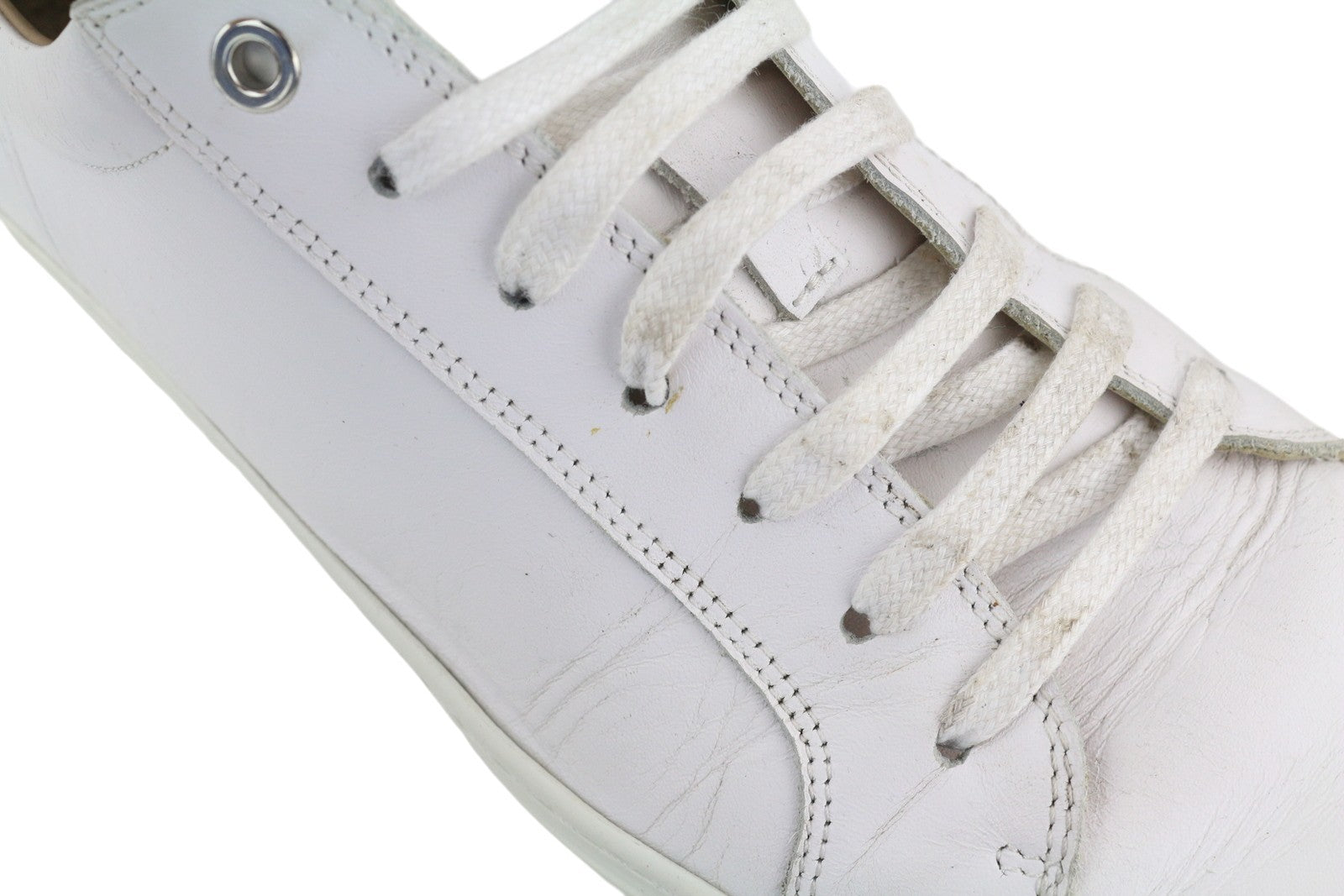 SUITSUPPLY FW1404 Men Sneakers EU43 White Leather Low Laced Almond Toe Style