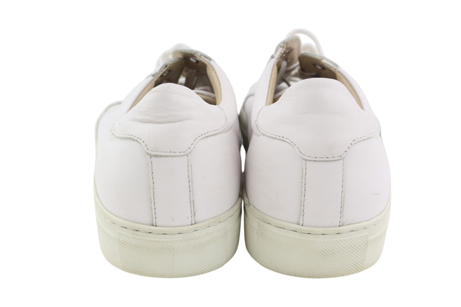 SUITSUPPLY FW1404 Men Sneakers EU43 White Leather Low Laced Almond Toe Style