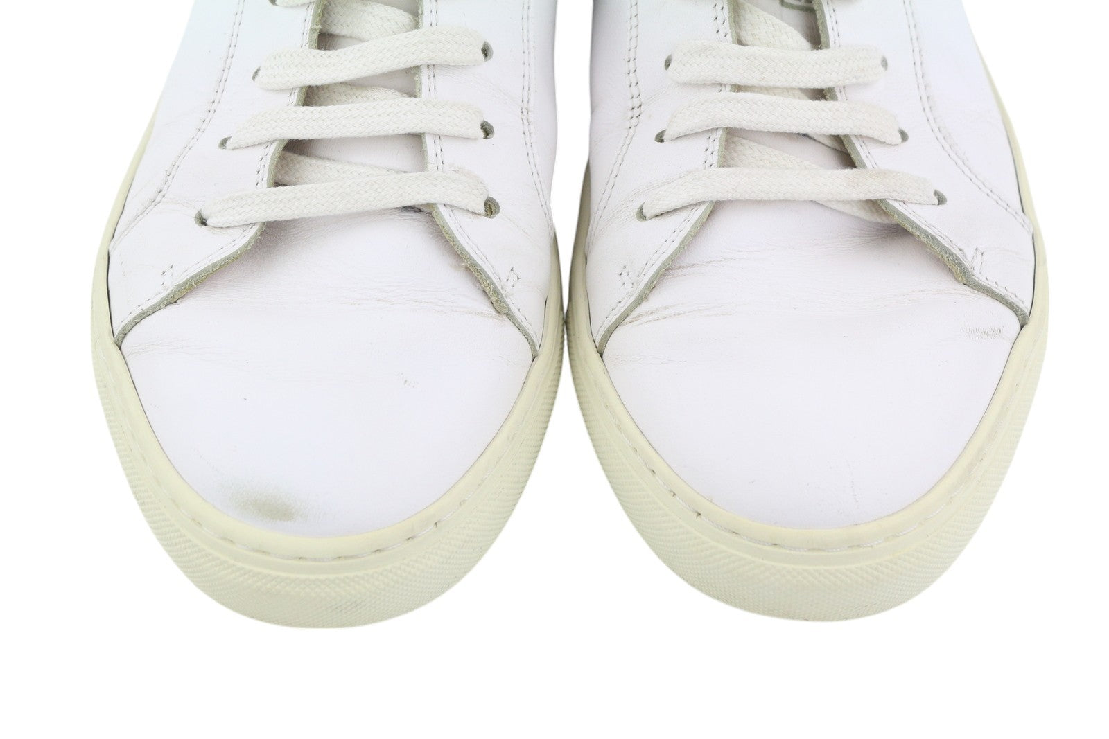 SUITSUPPLY FW1404 Men Sneakers EU42 White Leather Low Almond Toe Laced Style