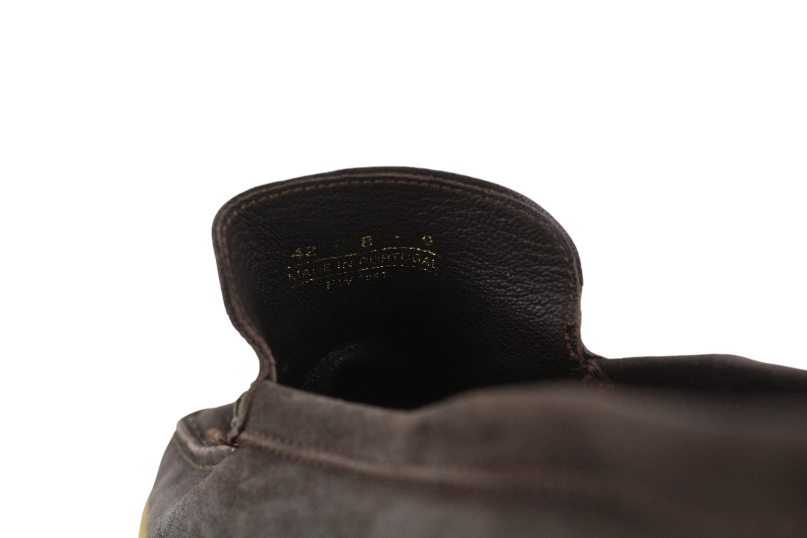 SUITSUPPLY Men Casual Shoes EU42 Brown Suede Leather Slip On Almond Toe Logo