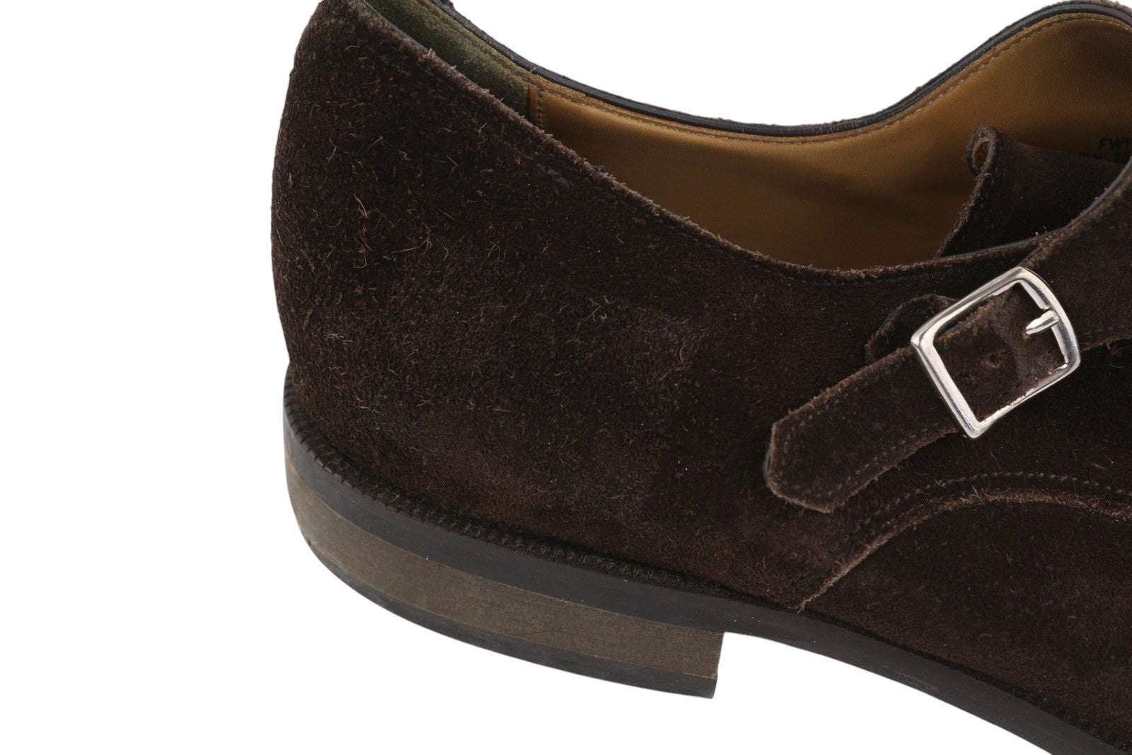 SUITSUPPLY Men Formal Shoes EU44 Brown Suede Double Monk Square Toe Dress