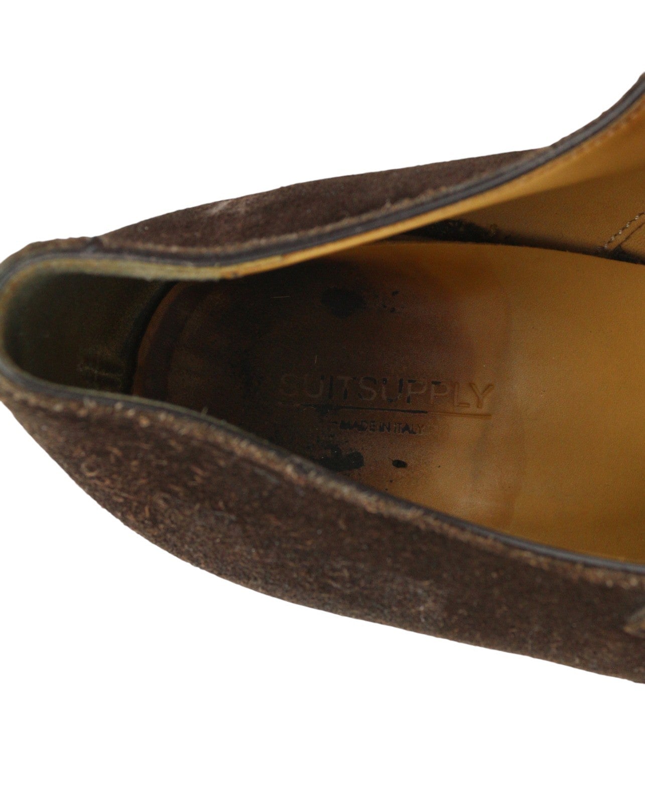 SUITSUPPLY Men Formal Shoes EU44 Brown Suede Double Monk Square Toe Dress