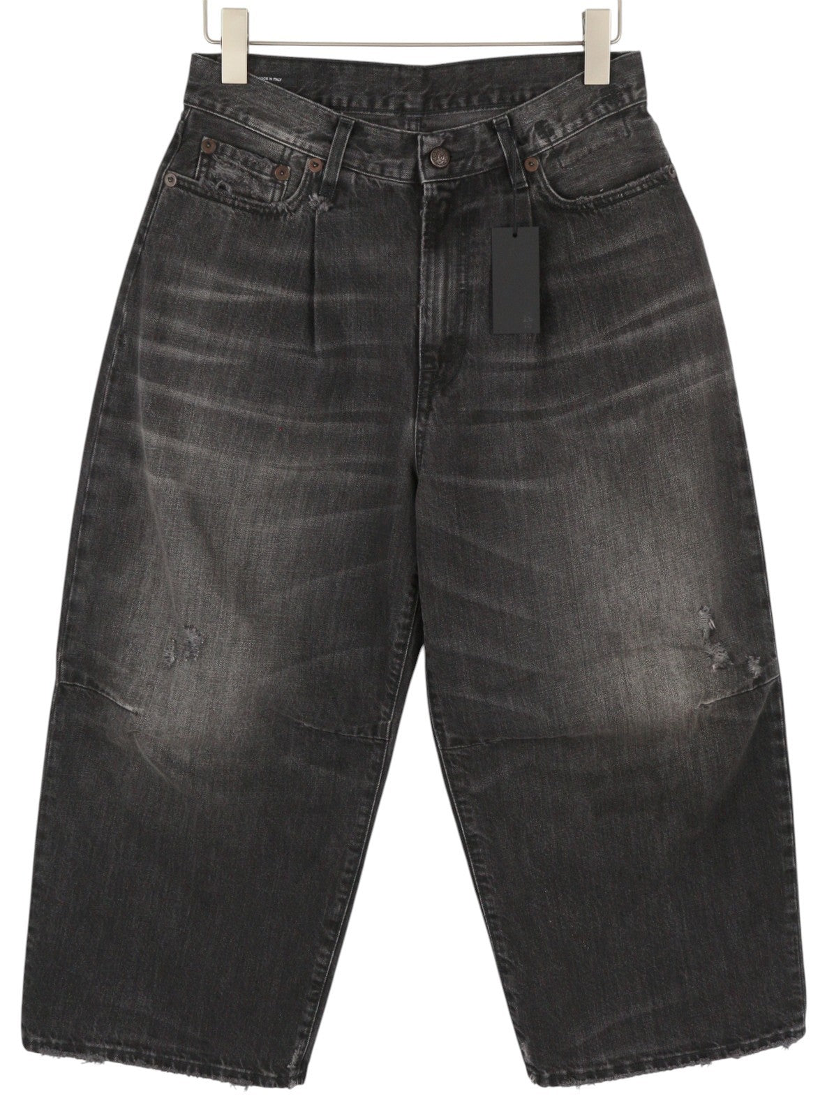 R13 trumpi plačių klešnių moteriški džinsai, 27 Wilson juodi, iki kulkšnių, PS25, RRP695 