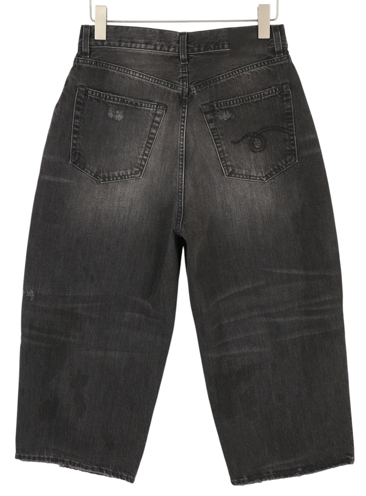 R13 trumpi plačių klešnių moteriški džinsai, 27 Wilson juodi, iki kulkšnių, PS25, RRP695 