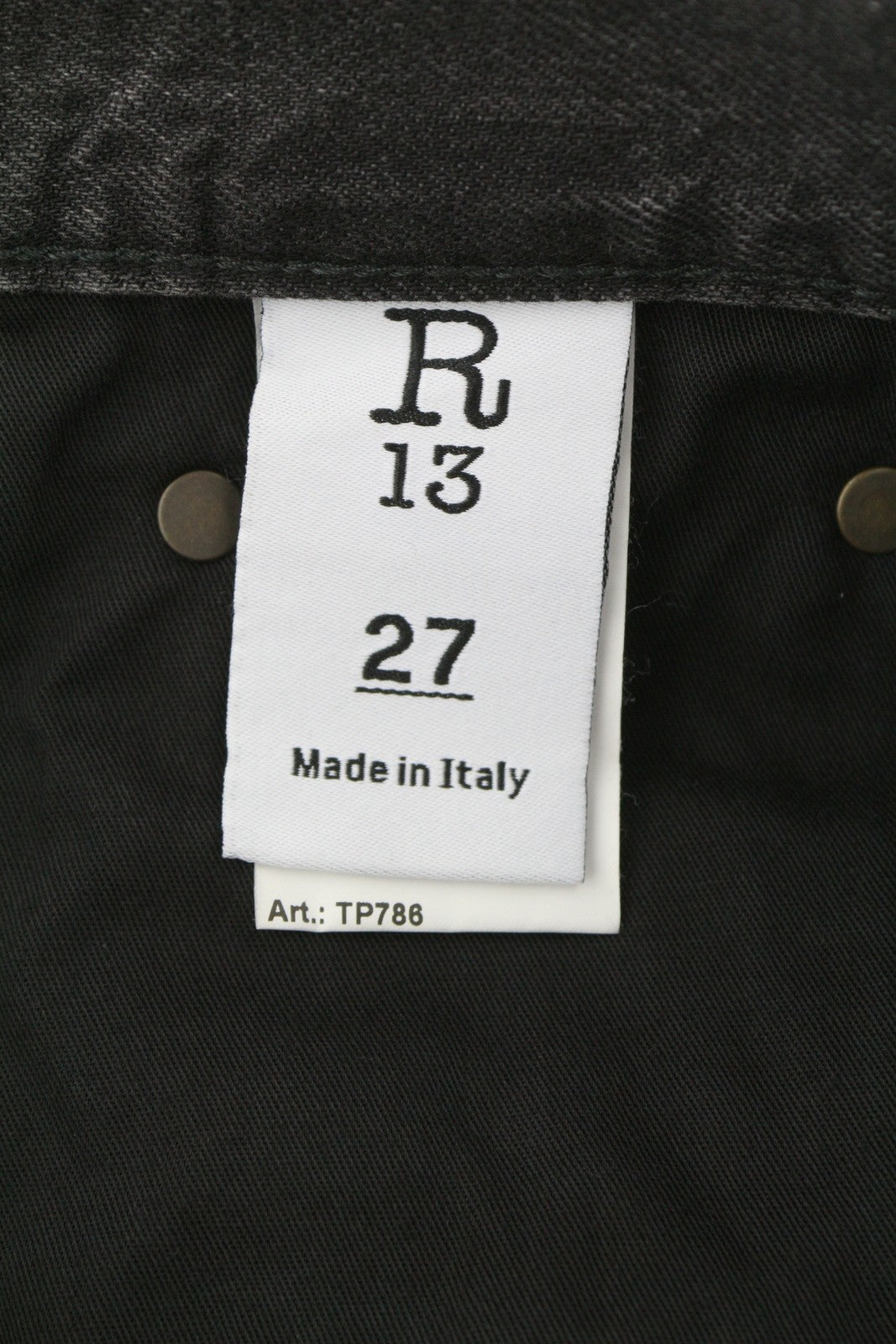 R13 trumpi plačių klešnių moteriški džinsai, 27 Wilson juodi, iki kulkšnių, PS25, RRP695 