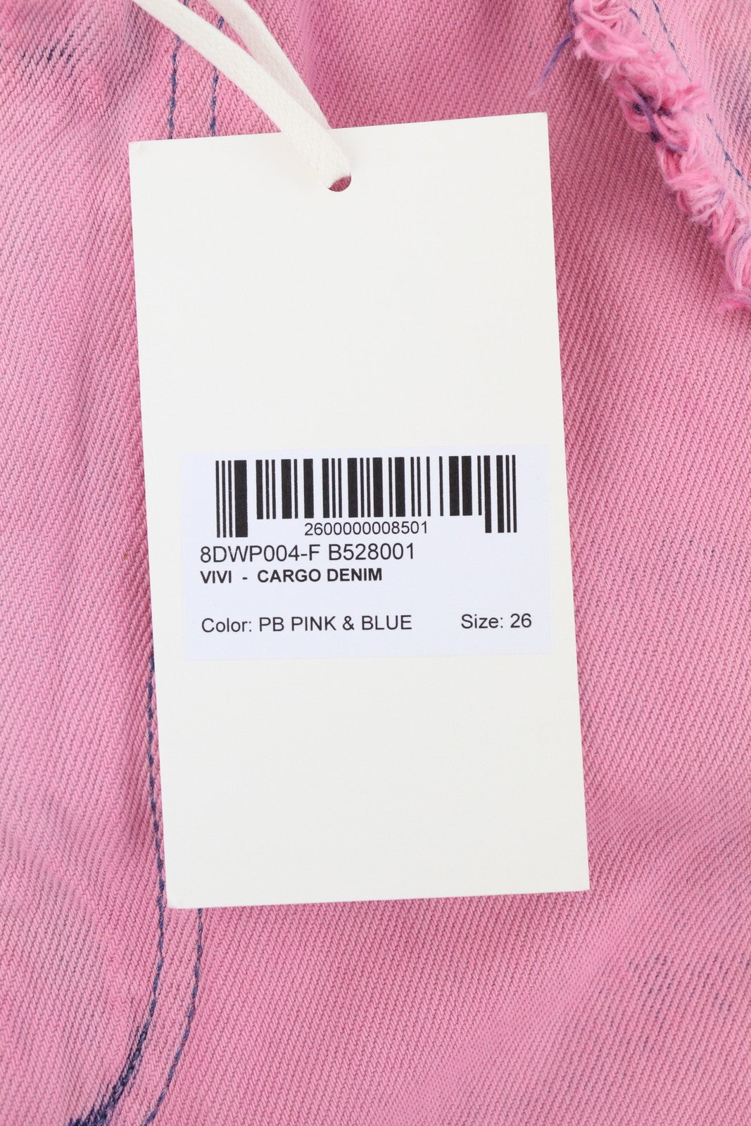 DARKPARK Vivi Cargo Denim moteriški džinsai 26 PB rožinės ir mėlynos plačios kojos, laisvo kirpimo 