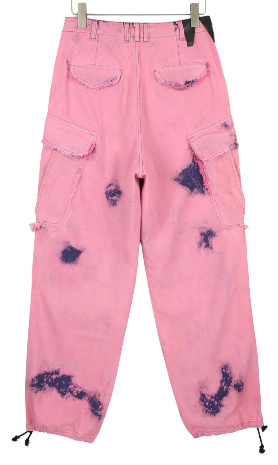 DARKPARK Vivi Cargo Denim moteriški džinsai 26 PB rožinės ir mėlynos plačios kojos, laisvo kirpimo 