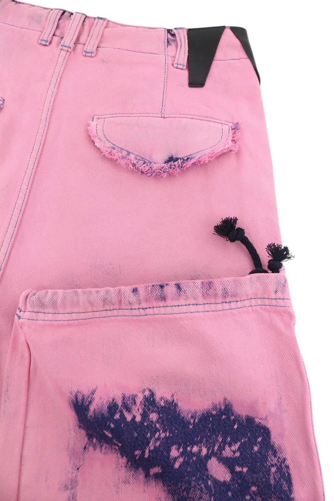 DARKPARK Vivi Cargo Denim moteriški džinsai 26 PB rožinės ir mėlynos plačios kojos, laisvo kirpimo 