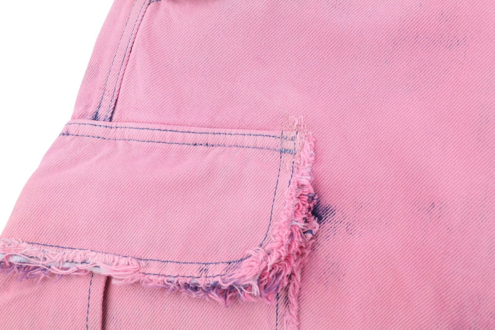 DARKPARK Vivi Cargo Denim moteriški džinsai 26 PB rožinės ir mėlynos plačios kojos, laisvo kirpimo 