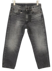 R13 Boyfriend moteriški džinsai 26 Leyton juodi išblukinti tiesūs trumpi PF25 RRP699 