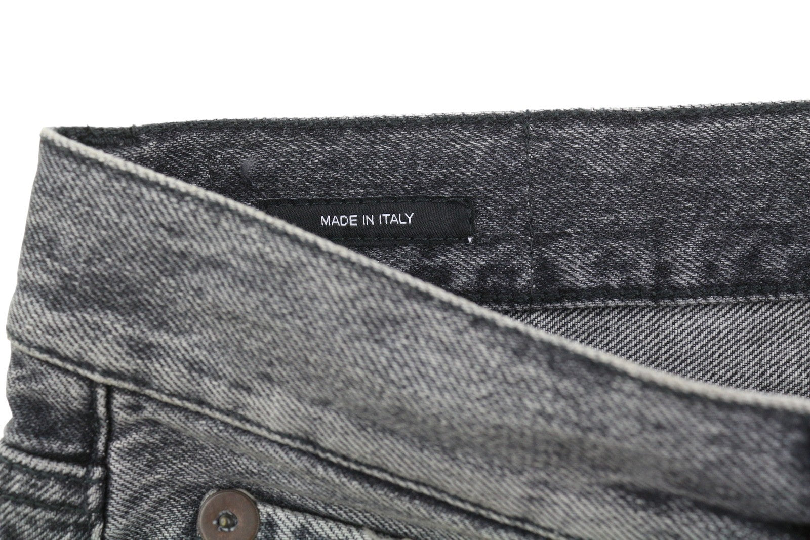 R13 Boyfriend moteriški džinsai 26 Leyton juodi išblukinti tiesūs trumpi PF25 RRP699 