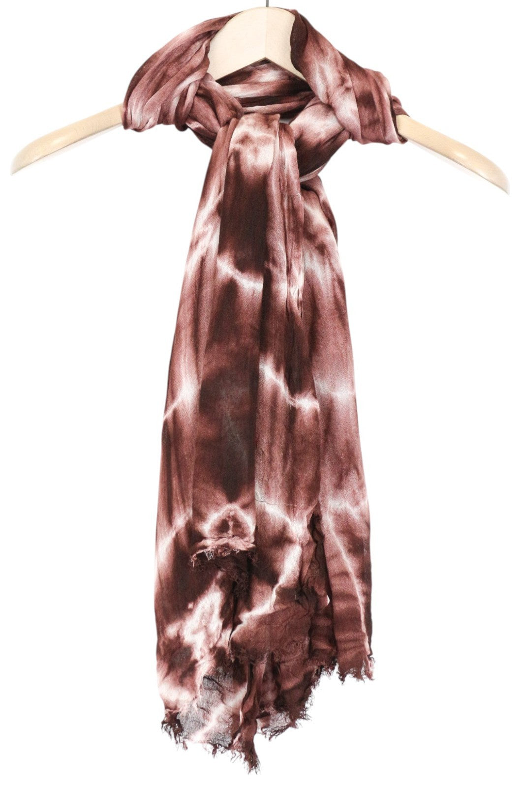 SCOTCH &amp; SODA moteriškas šalikas OS rudas batikos imitacijos, lengvas, laisvalaikio stiliaus, unisex 