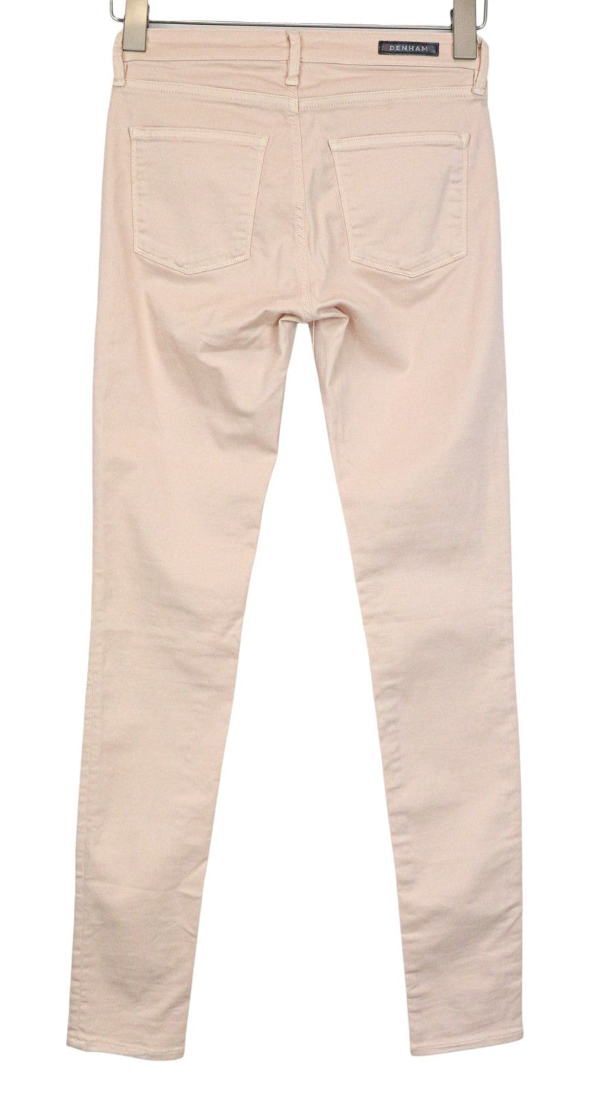 DENHAM purškiamos moteriškos kelnės W28/L32 rožinės, labai aptemptos, tamprios medvilnės laisvalaikio stiliaus 