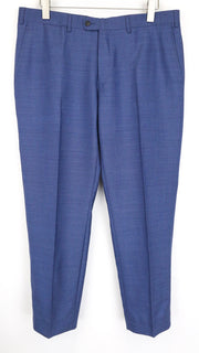 SUITSUPPLY Brescia Men's Trousers UK44R Blue Wool Slim Pleated Classic Fit
