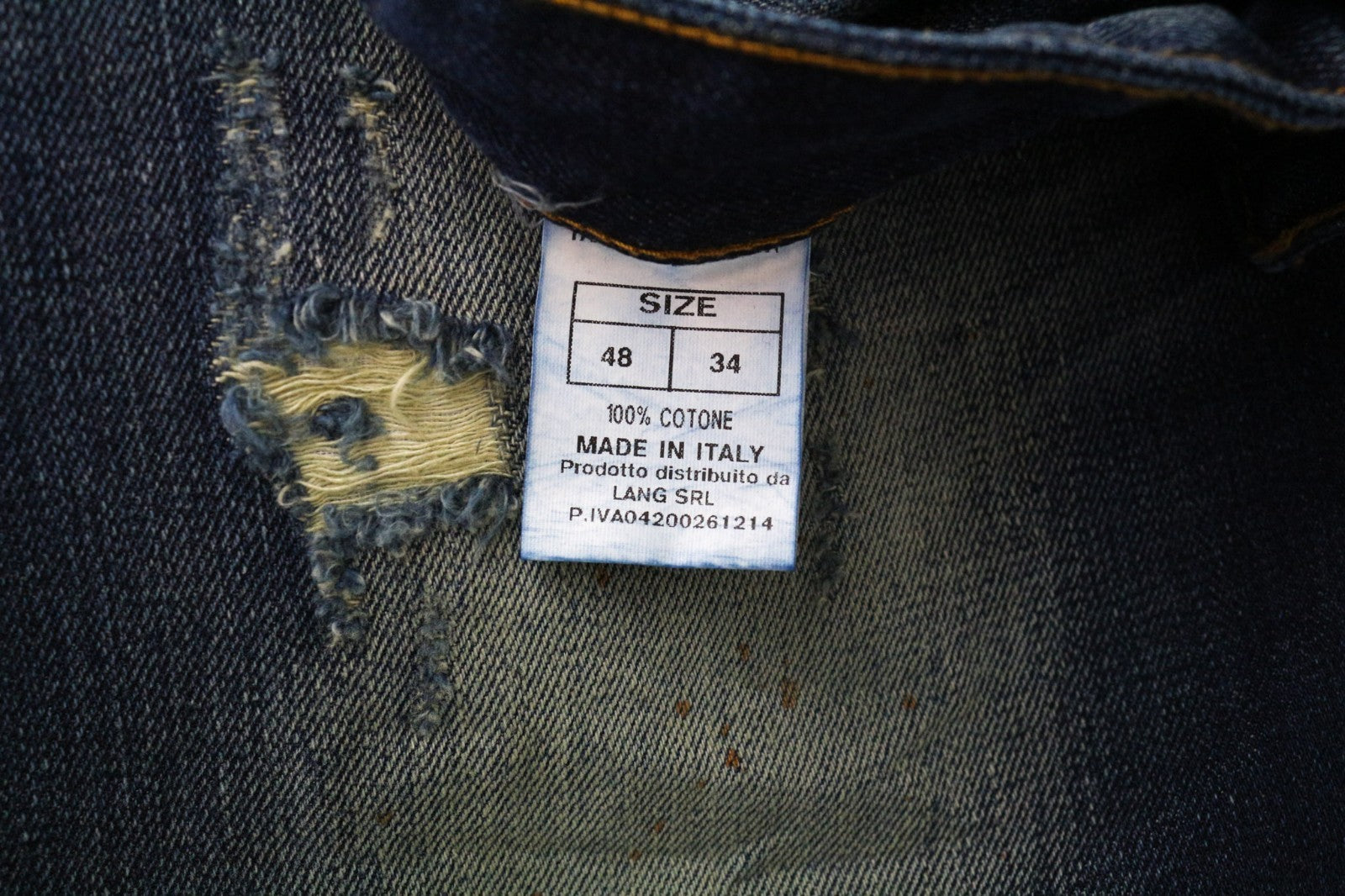 TAKESHY KUROSAWA Men's Jeans W34 Slim Blue Cotton Ripped Washed Aged Style