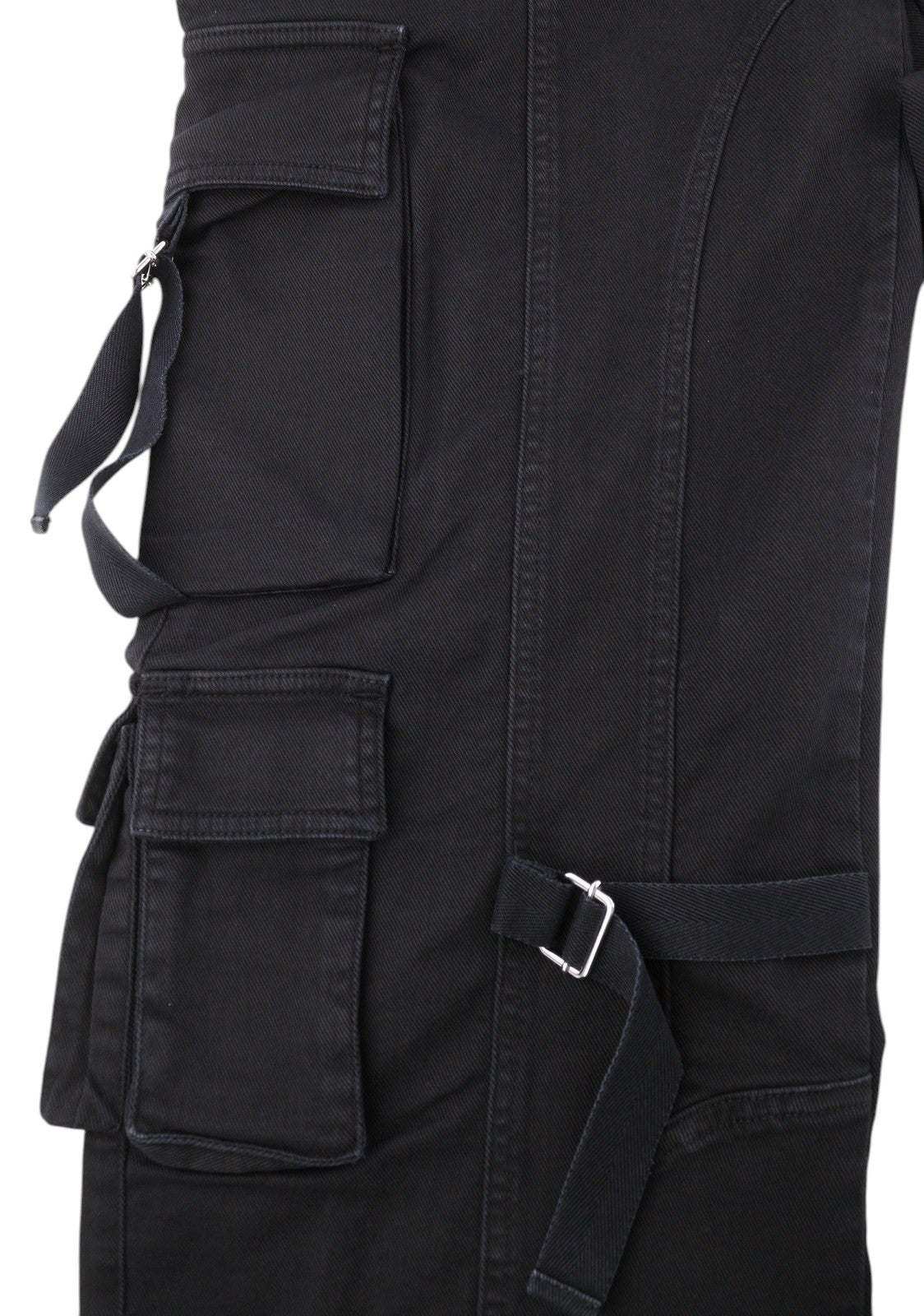 BLUMARINE J. Cargo moteriškos kelnės, 42 juodos, su užlopytomis kišenėmis, laisvo kirpimo diržas, RRP427 