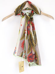 SCOTCH R'BELLE moteriškas šalikas OS žalias megztas mergaitiškas gėlėtas vasarinis paplūdimio kostiumas 