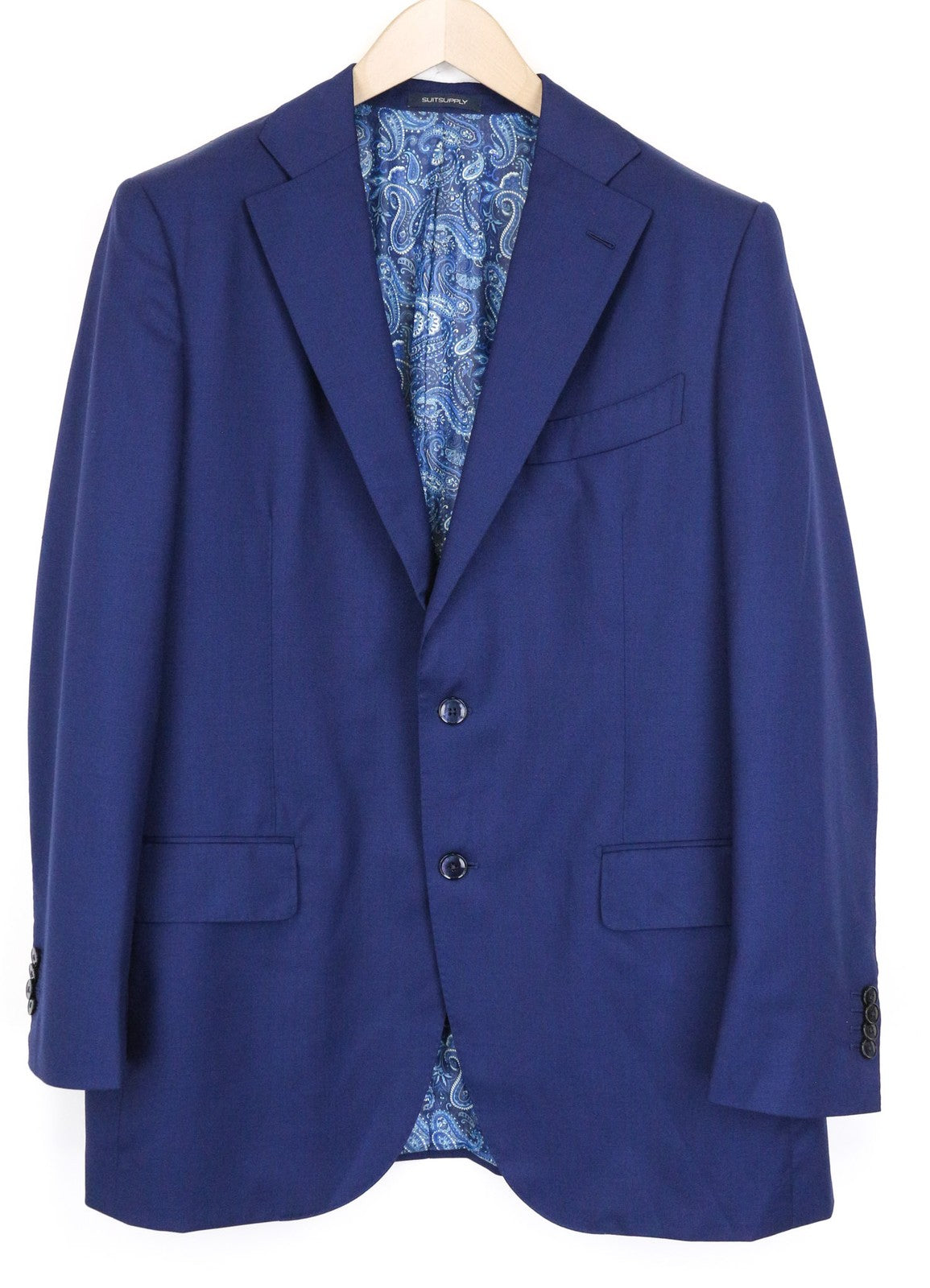 SUITSUPPLY La Spalla Men's Suit UK42R Blue Wool 2Pc Blazer Waistcoat Formal