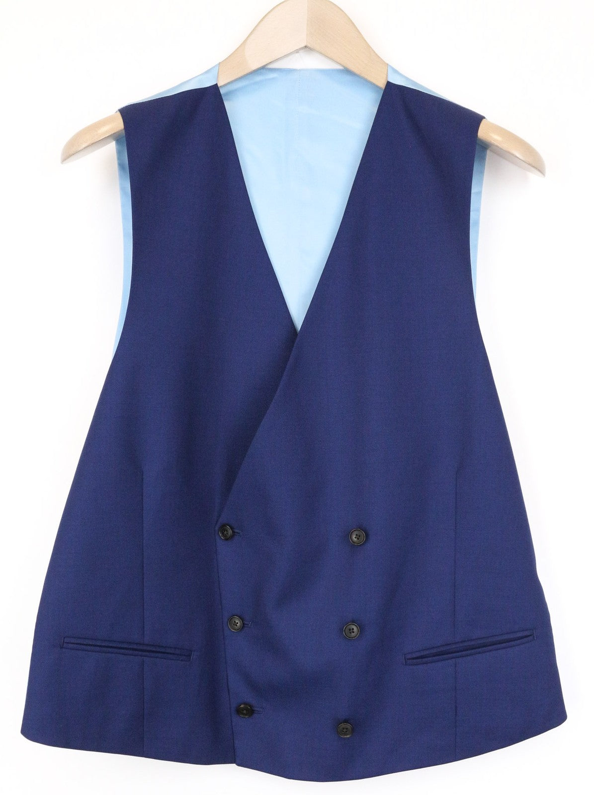 SUITSUPPLY La Spalla Men's Suit UK42R Blue Wool 2Pc Blazer Waistcoat Formal