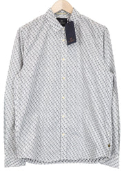 SCOTCH &amp; SODA Ams Couture vyriški marškinėliai pilki L dydžio su medvilniniais delnų raštais ilgomis rankovėmis