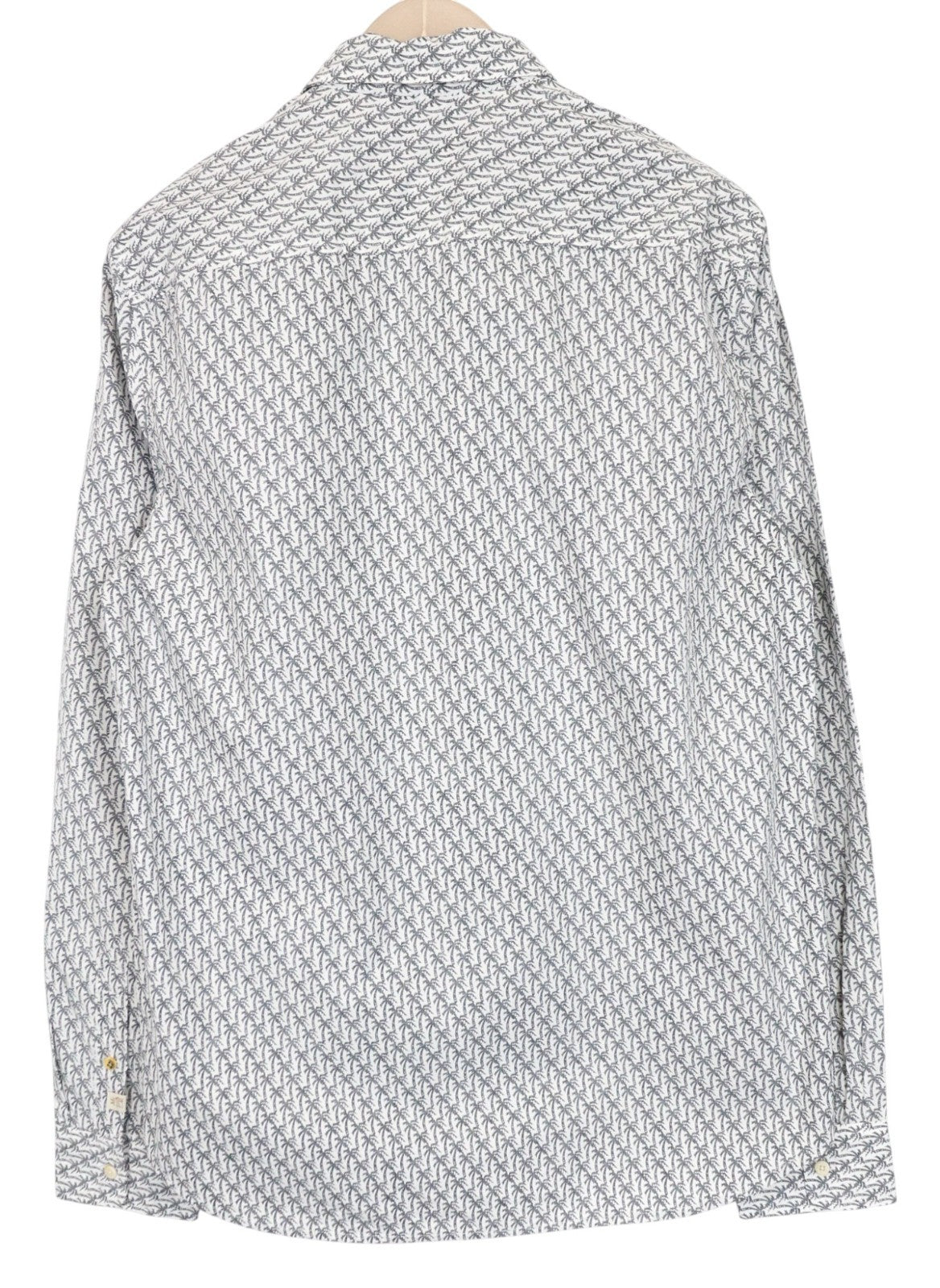 SCOTCH &amp; SODA Ams Couture vyriški marškinėliai pilki L dydžio su medvilniniais delnų raštais ilgomis rankovėmis